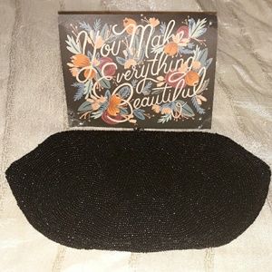 Vintage black MIRANDA beaded clutch